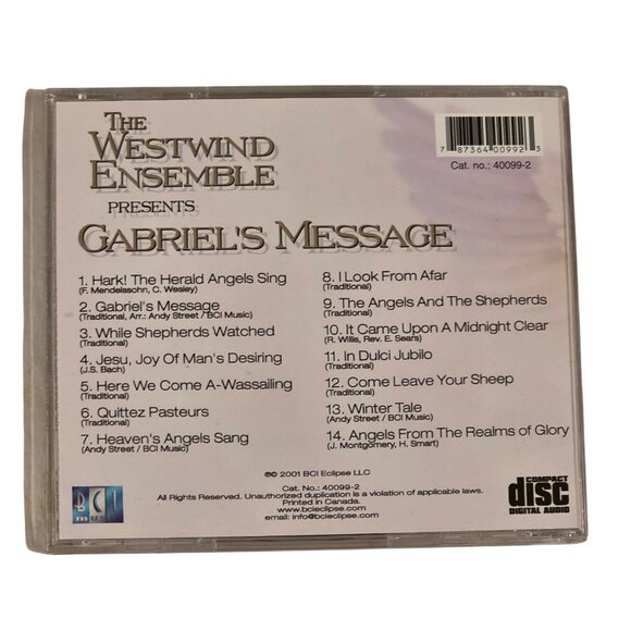 The Westwind Ensemble Presents Gabriels Message Christmas CD 2001 - Picture 2 of 6